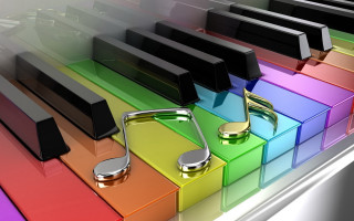 Colorful piano musical note headphones 2 - a musical note free wallpaper