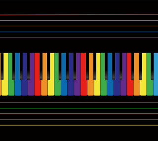 Colorful piano keyboard black background - eric deschamps free wallpaper for tablet