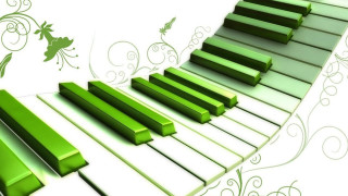 Green piano floral ecological bamboo - a green flower free wallpaper