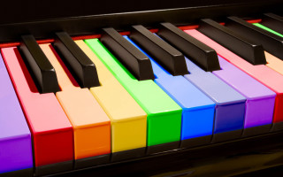 Colorful piano black top keys - bottom free wallpaper