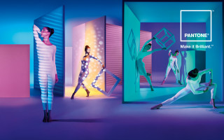 Group people purple room blue - cubist free wallpaper