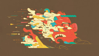 Stylized man face colorful pattern - a colorful pattern free wallpaper