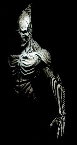 Skeleton head arms dark night - a skeleton holding free wallpaper