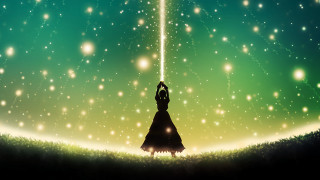 Starry sky woman moon fireflies - firefly free wallpaper