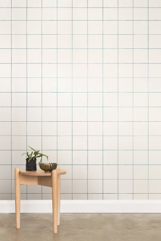Small table plant wall grid - clean line free wallpaper