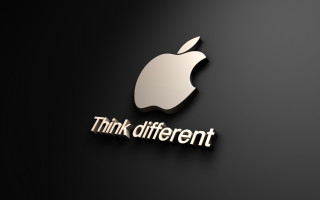 Apple logo think different side 3 - a white apple free wallpaper