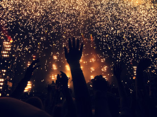 Fireworks crowd concert night city - david boyd free wallpaper