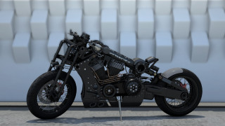 Motorcycle parked wall pattern black - a black frame free wallpaper