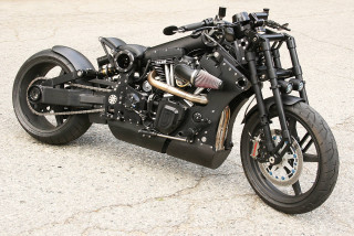 Black motorcycle street parking lot - matte finish free wallpaper