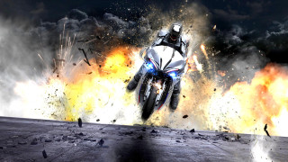 Motorcycle air fire person ground - fire free wallpaper