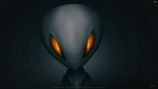 Alien orange eyes black background - orange eye free wallpaper