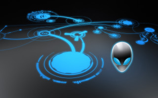 Blue alien hologram space art - alien free wallpaper