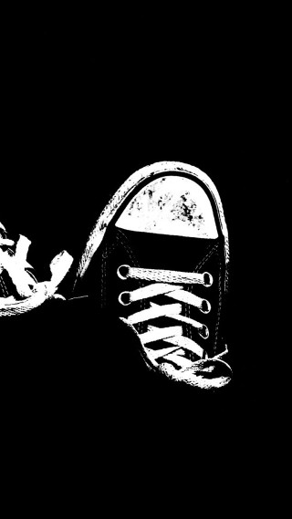 Shoes black background white shoelace - carl hoppe free wallpaper
