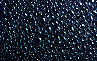 Water droplets blue background black - kinetic free wallpaper