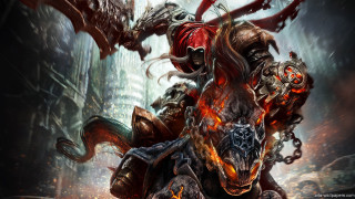 Demonic creature horse city flames 2 - elden ring free wallpaper