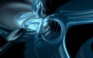 Blue black flower computer generated - image of a flower free wallpaper