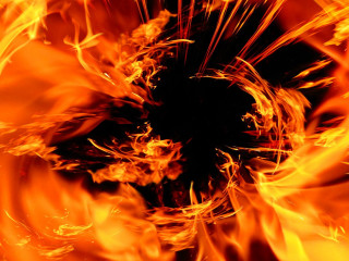 Fire orange flames smoke abstract - a yellow center free wallpaper