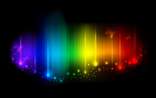 Rainbow stars lights black background - a rainbow free wallpaper