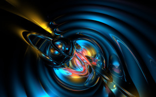 Spiral design blue yellow red - fractal free wallpaper