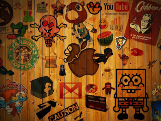 Wooden wall stickers variety background - a wooden wall behind free wallpaper