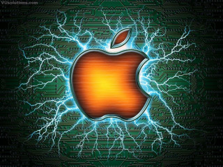 Apple logo lightning shock art - technology free wallpaper