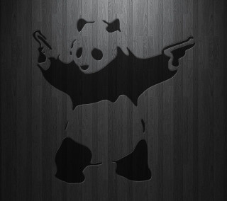 Panda bear gun wooden background - a wooden background free wallpaper for tablet