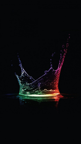 Colorful crown floating water black - floating free wallpaper for mobile