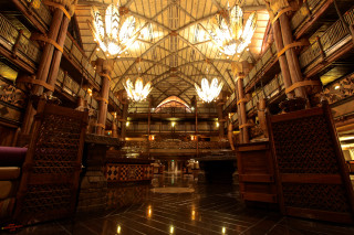 Large room chandelier large window - center area free wallpaper