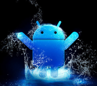 Blue android phone floating water 5 - free technology wallpaper for tablet