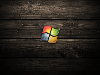 Windows logo wooden surface dark - wall behind free wallpaper