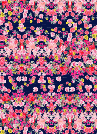 Flowery pattern pink flowers black - many free wallpaper for mobile