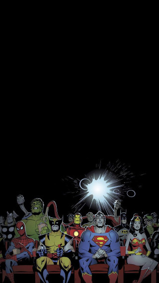 Cartoon characters bench dark light - marvel comic free wallpaper