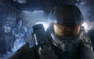 Woman futuristic suit robot room - halo free wallpaper