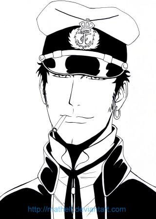 Black white drawing man uniform 2 - eiichiro oda free wallpaper for mobile