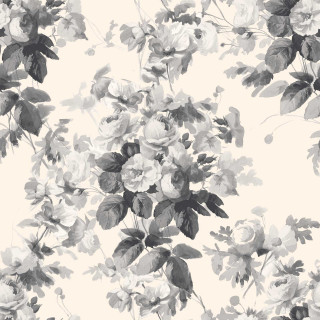 Flowered branch leaves black white - free vintage wallpaper for tablet