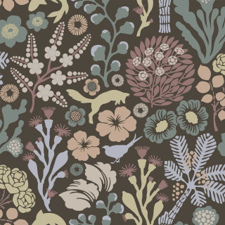 Brown blue floral pattern flowers - movement free wallpaper for tablet