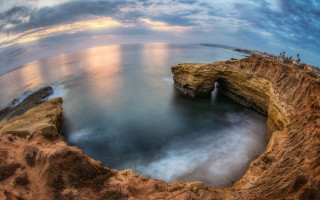 Large water rocky cliff waterfall - a small waterfall free wallpaper