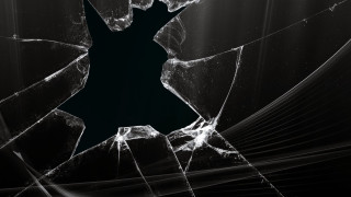 Broken glass window black white 5 - a broken glass window free wallpaper