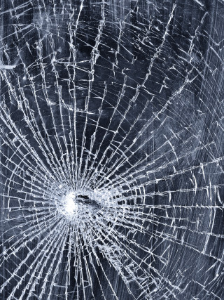 Cracked glass window black background - white line free wallpaper for mobile