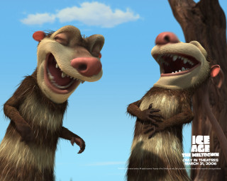 Cartoon animals couple tree mouths - tooth wide free wallpaper for desktop
