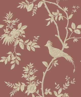 Bird branch leaves flowers autumn - a brown background free wallpaper for mobile