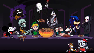 Cartoon characters table cake skeleton - a skeleton free wallpaper