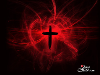 Cross red black swirl background - a red cross free wallpaper