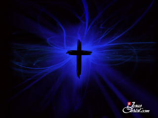 Cross blue background lightning effect - lightening free wallpaper