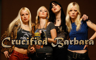 Women group brown background crucified - post grunge free wallpaper