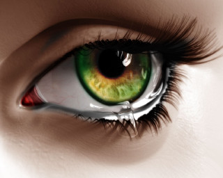 Green eye long eyelashes red - a green eye free wallpaper