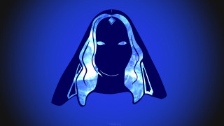 Woman veil blue background black - arcane free wallpaper
