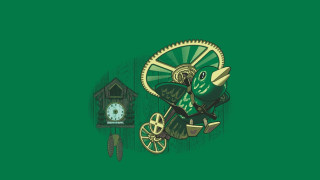 Clock bird carriage wall clock - the wall next free wallpaper