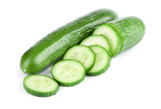 Cucumber sliced eight pieces arranged - a row free wallpaper