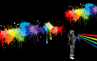 Man rainbow background paint splatters - paint splatter free wallpaper
